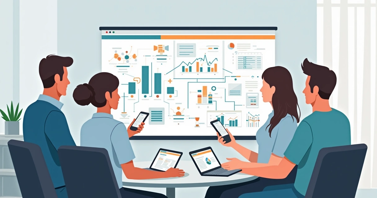 Equipe de marketing e vendas alinhando estratégias 