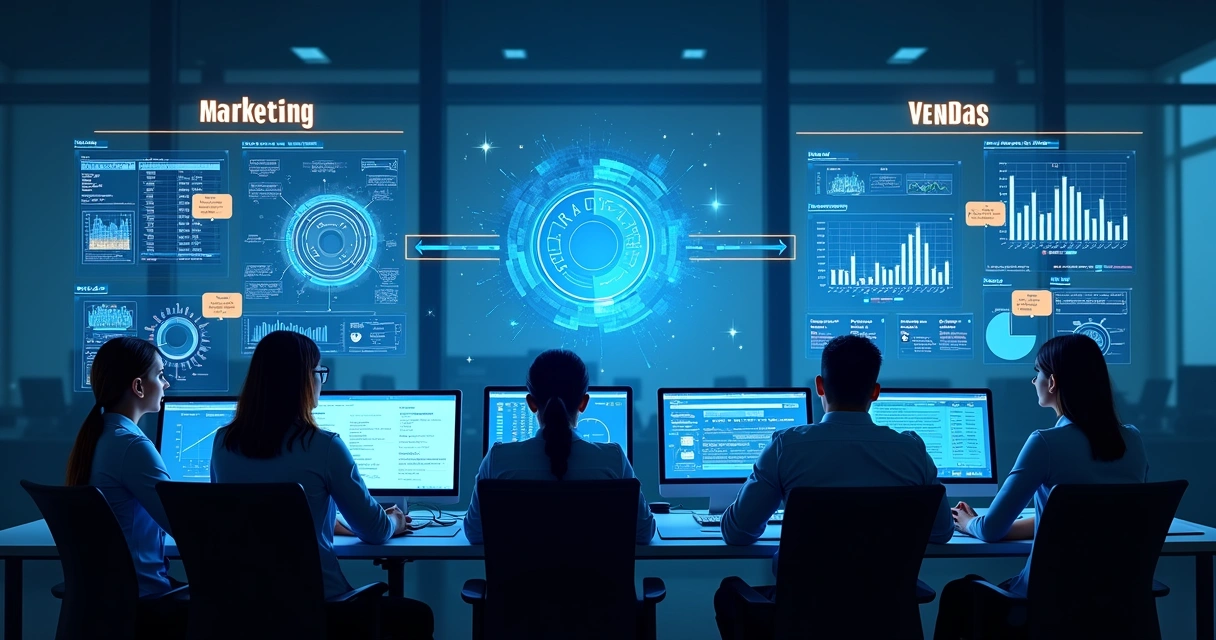 Representação visual da integração entre marketing e vendas via SQL 