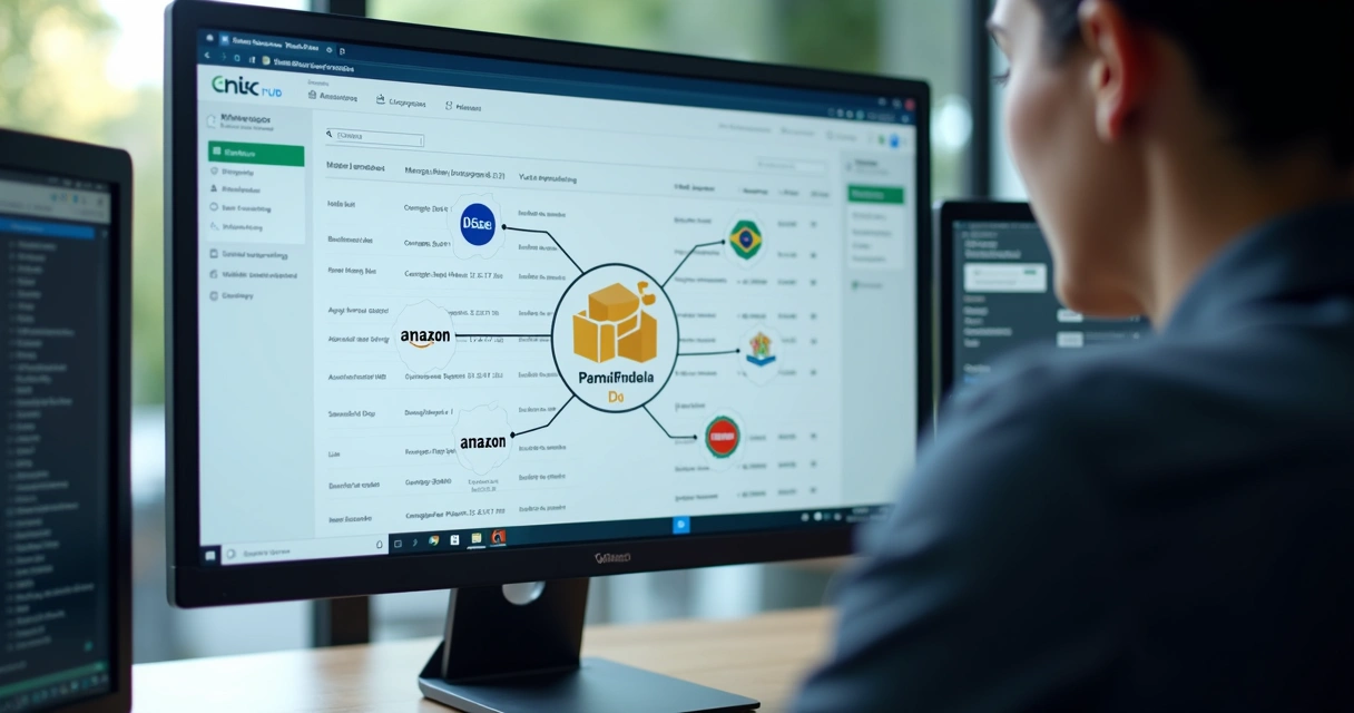 Painel de integração mostrando pedidos de marketplaces 