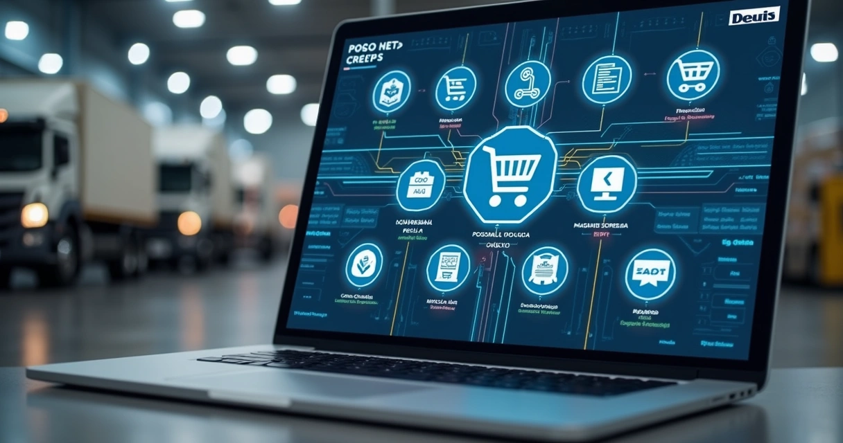 Painel de integração de multicanais mostrando marketplaces e lojas online juntos por um ERP 