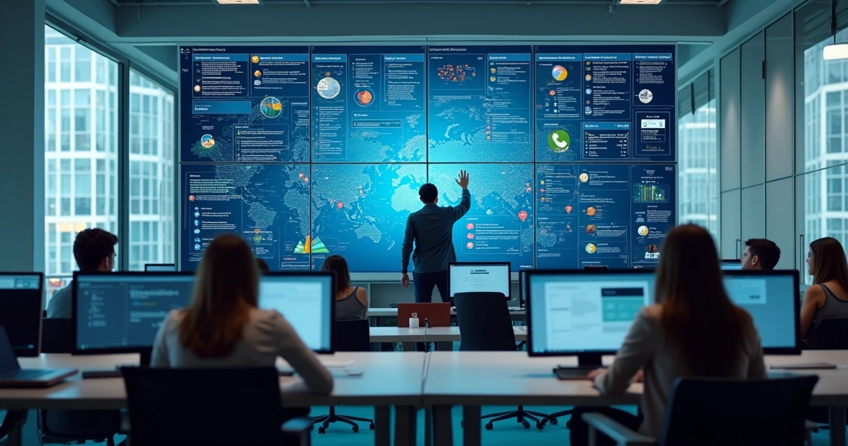 Gestor acompanhando conversas em diferentes canais digitais da imobiliária 