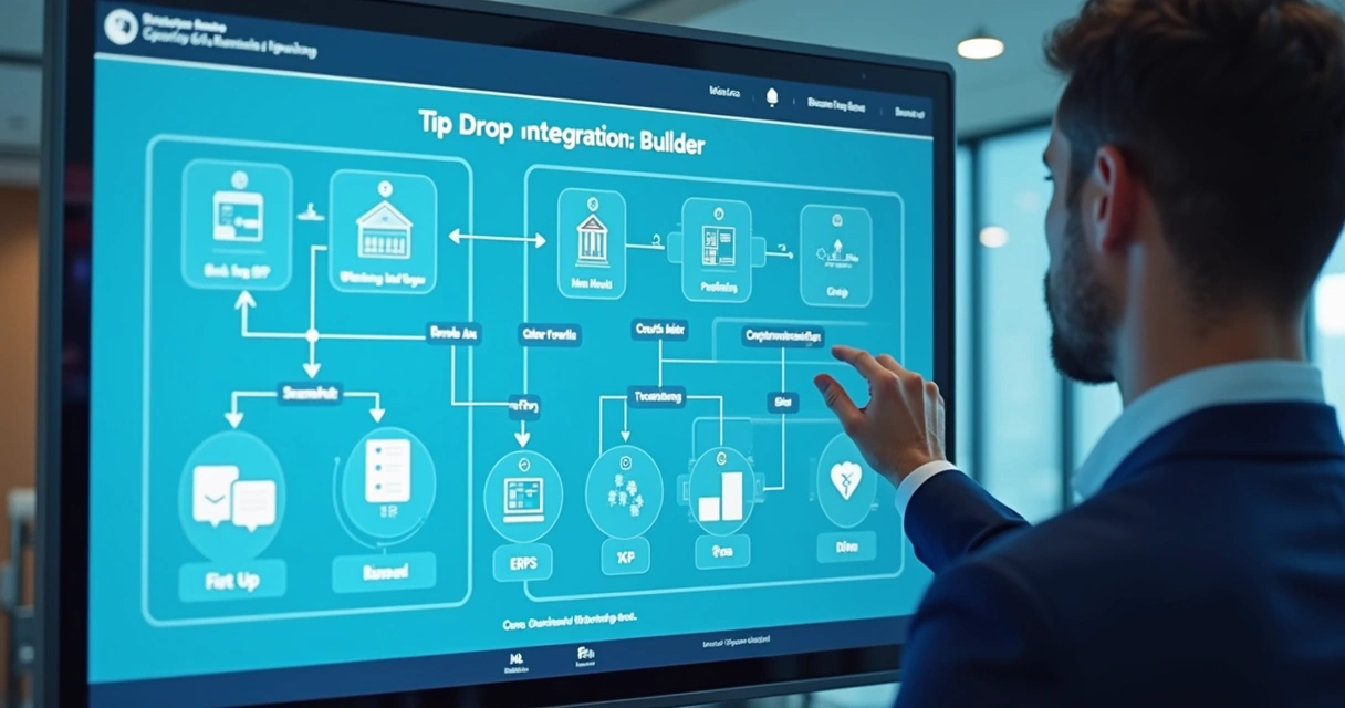 Painel visual de integração no-code financeira 