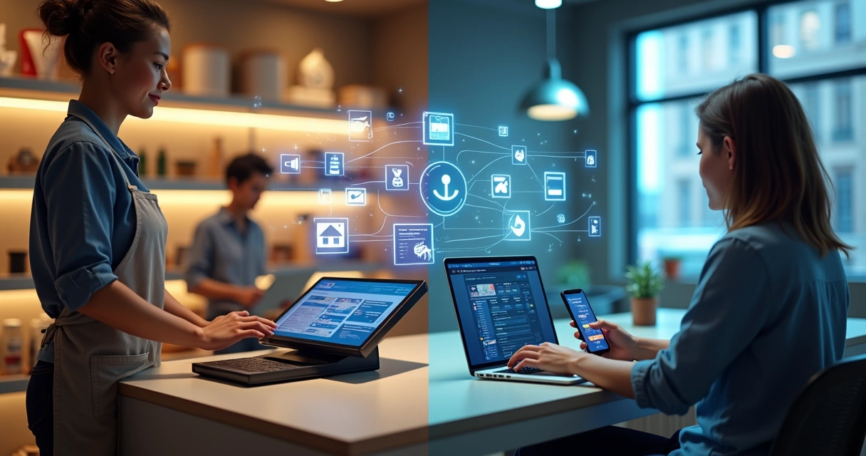 Loja física e loja online integradas com estoque unificado e atendimento ao cliente conectado 