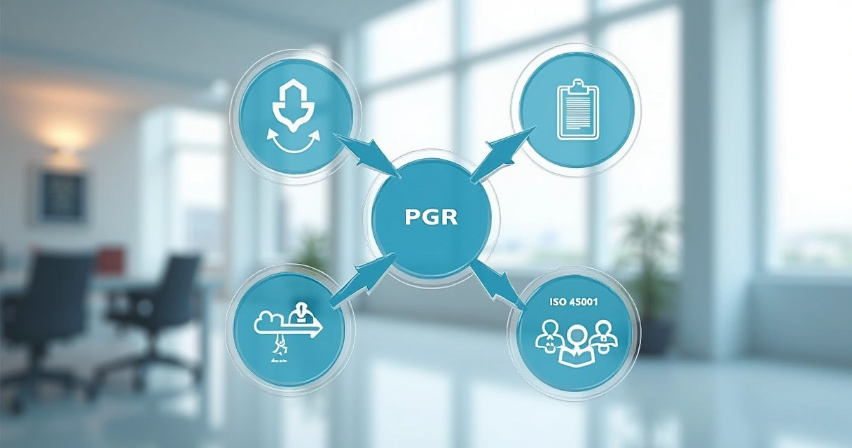 Fluxograma mostrando integração de processos do PGR e ISO 45001 
