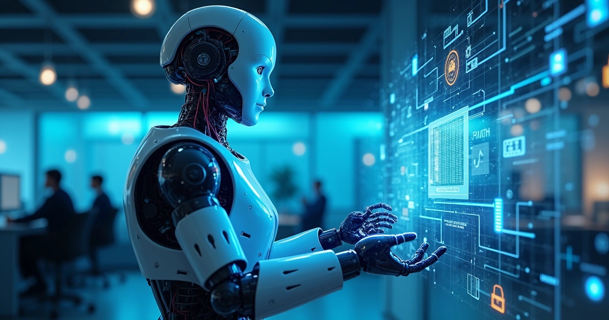 Robô conectado a sistema ERP contábil por cabos digitais 