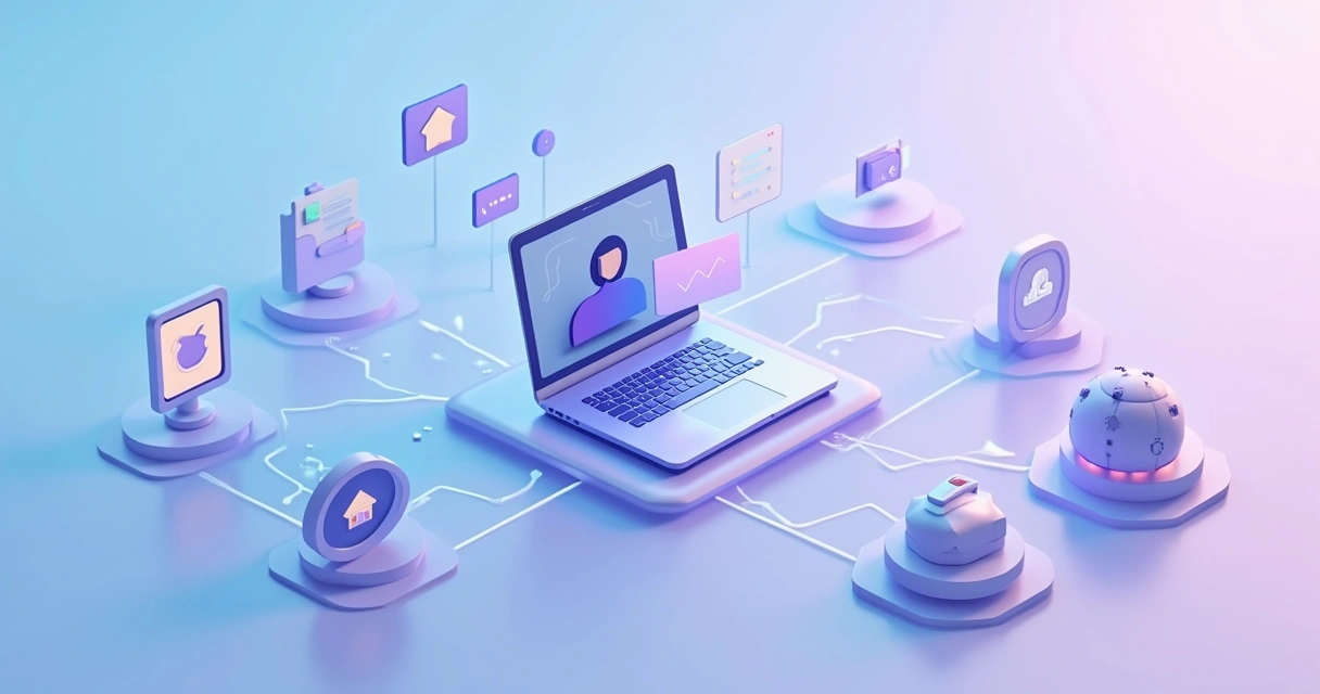 Representação de integração entre aplicativos SaaS e atendimento digital 