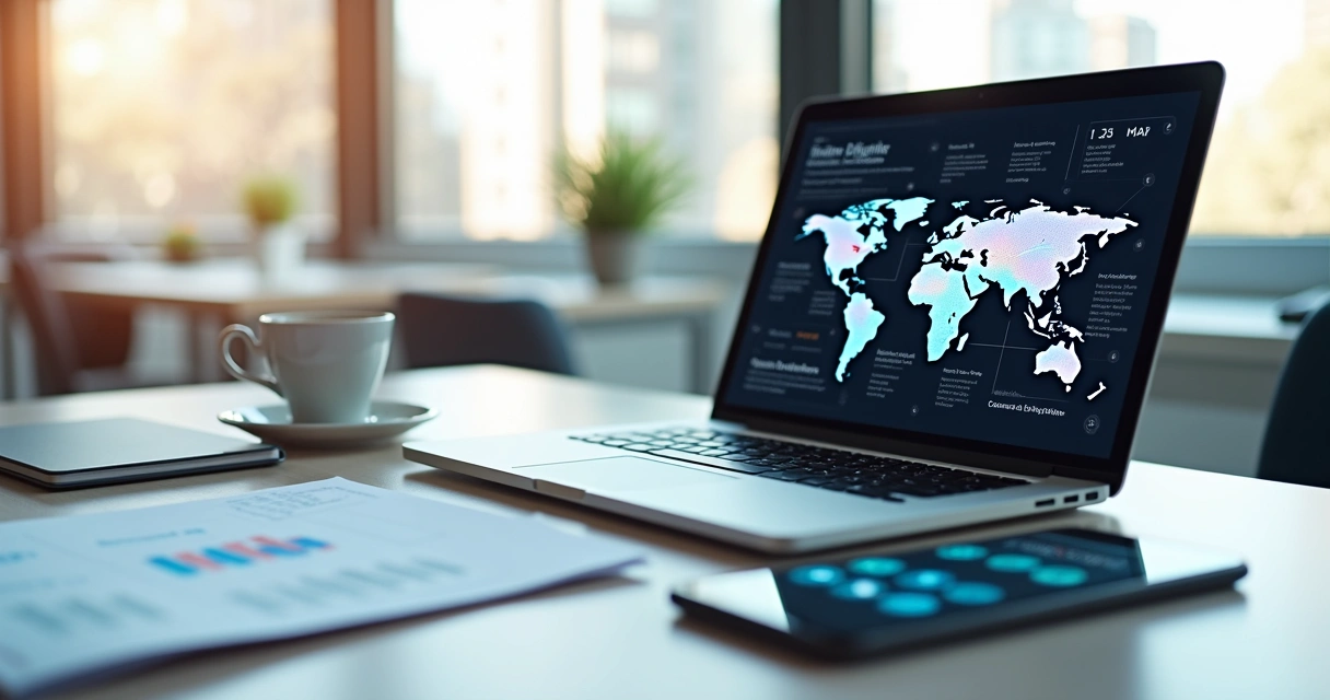 Computador com tela mostrando integração via API entre empresa e serviços bancários digitais 