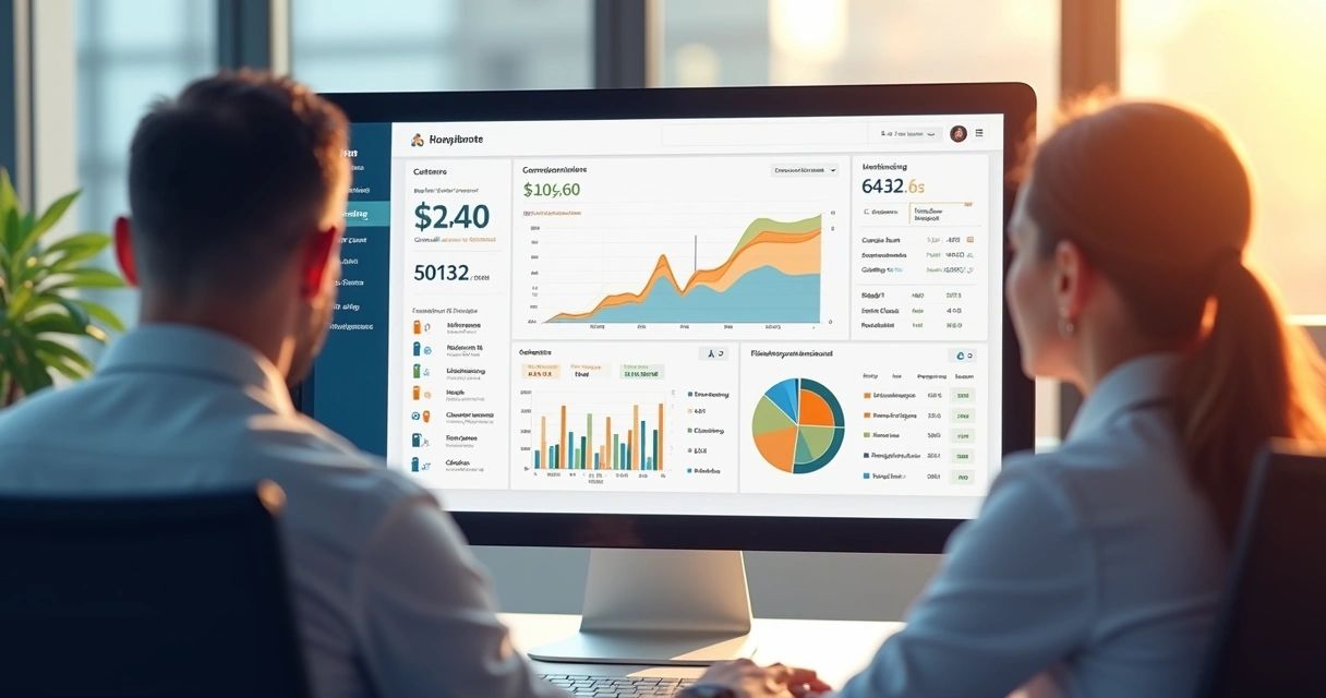Tela de sistema com painel de vendas e cálculos automáticos de comissão 