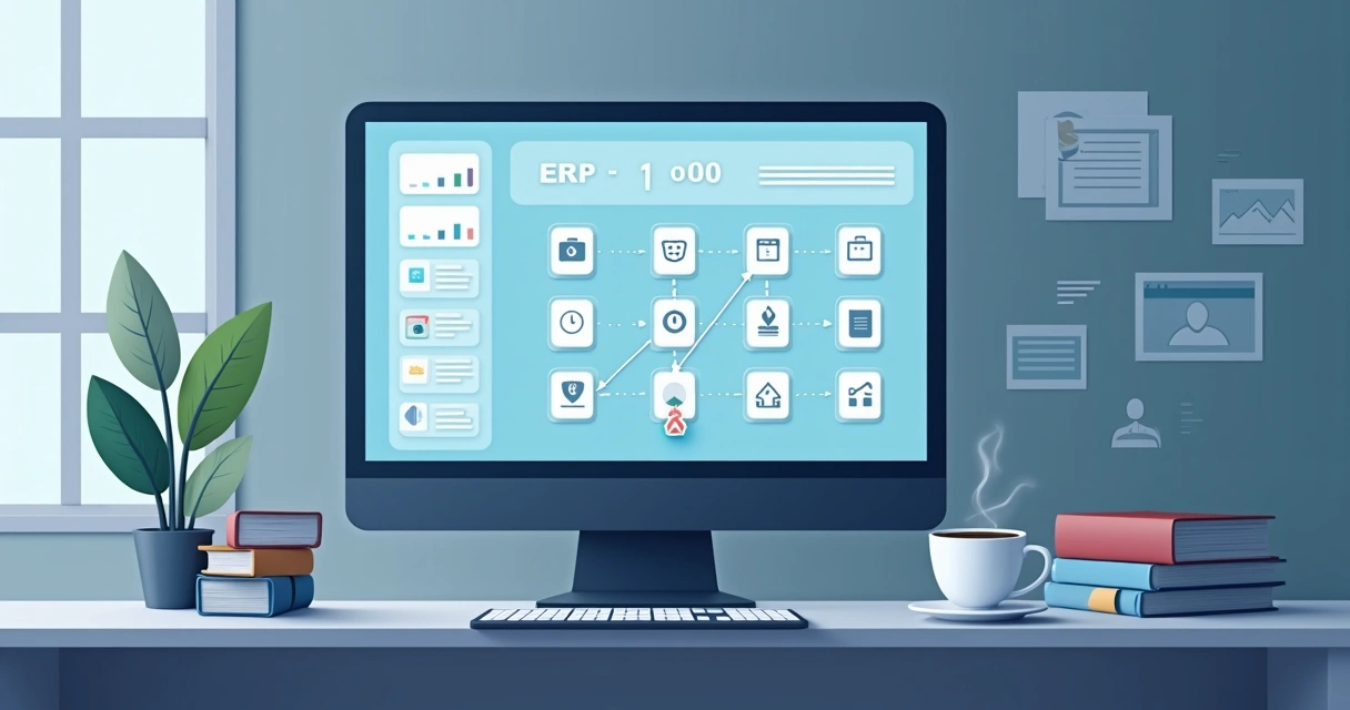 Tela de computador mostrando painel de integração entre ERP, CRM e WhatsApp para cobranças