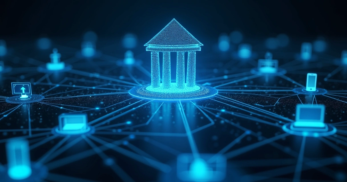 Telas de software contábil se conectando com banco e governo 