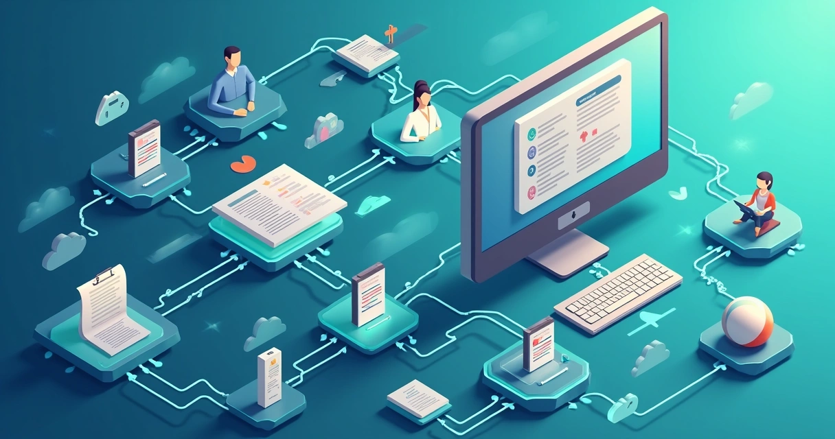 Ilustração integração entre sistemas clínicos e convênios médico 