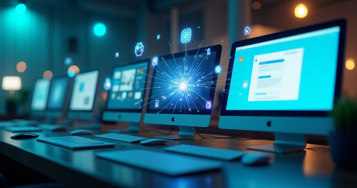 Telas de sistemas corporativos integradas por aplicações de comunicação 