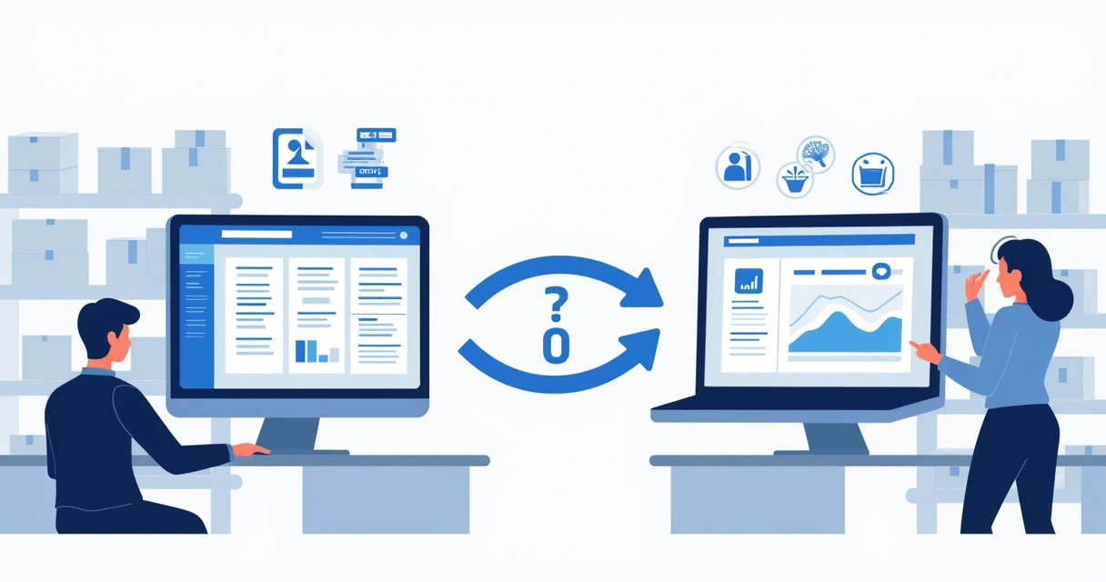 Ilustração mostrando integração entre ERP e Catálogo Digital