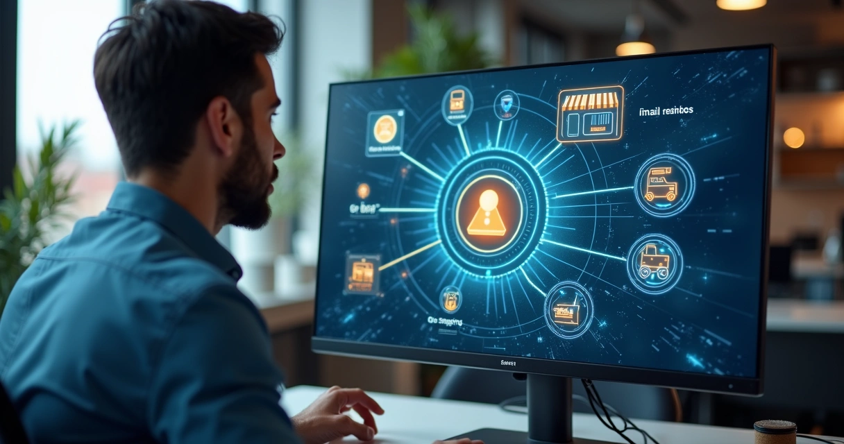 Logística no e-commerce: estratégias para reduzir custos e ganhar eficiência 3 Tela de computador exibindo integração entre ERP, estoque e plataforma de e-commerce