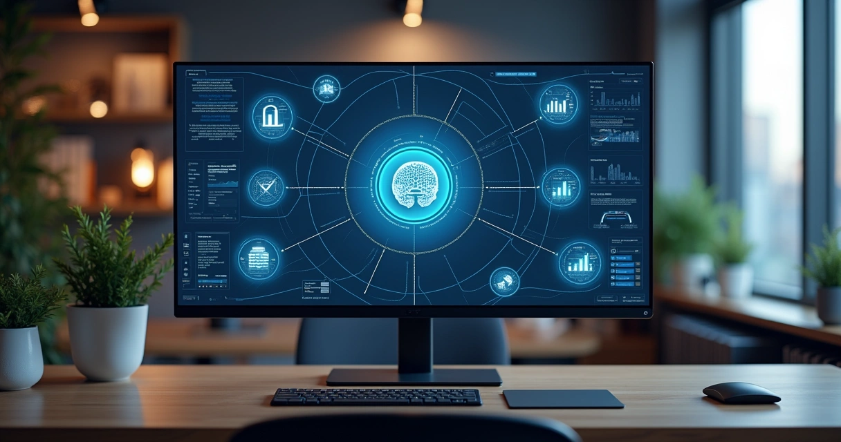 Monitor com vários sistemas conectados em telas distintas