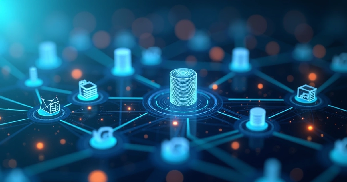 Diagrama digital ilustrando integração entre sistemas ERP e API