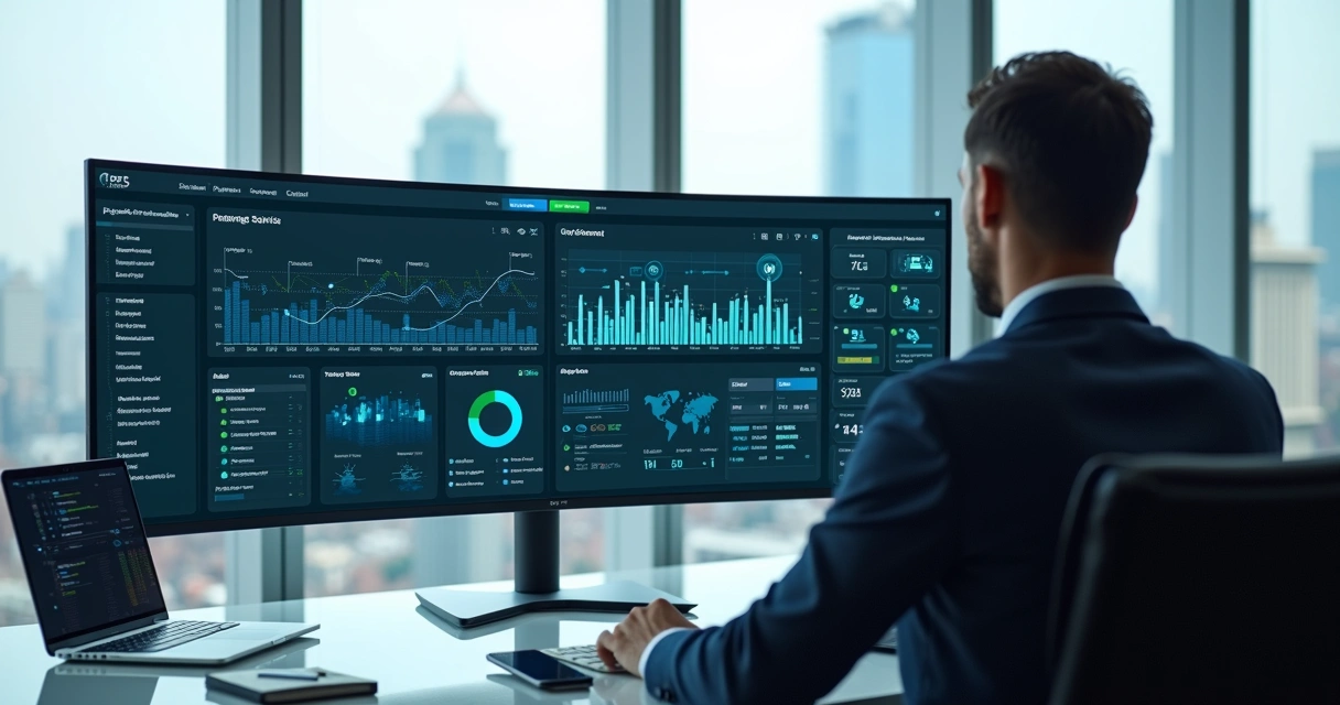 Tela de sistema financeiro integrado a painel de serviços públicos digitais 