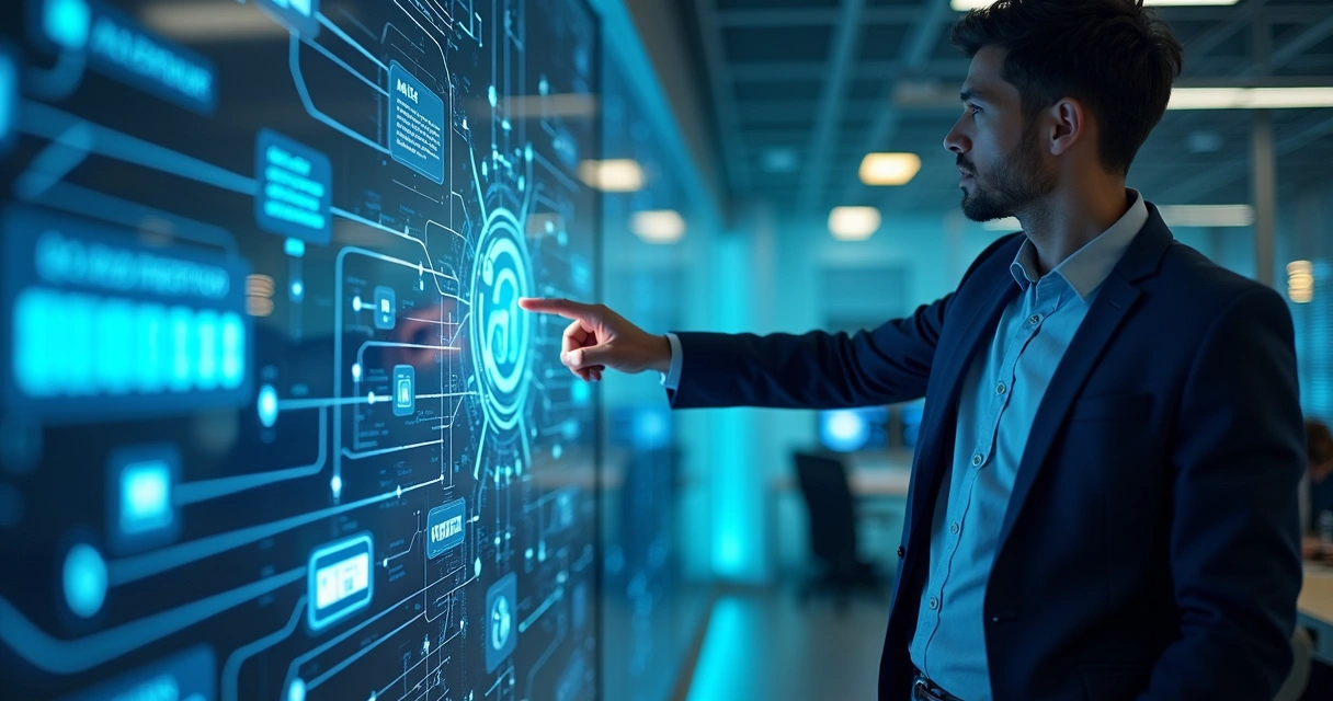 Fluxo de integração entre sistemas corporativos com IA 