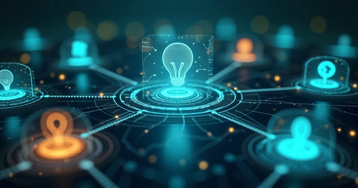 Interfaces digitais conectando sistemas de empresa 
