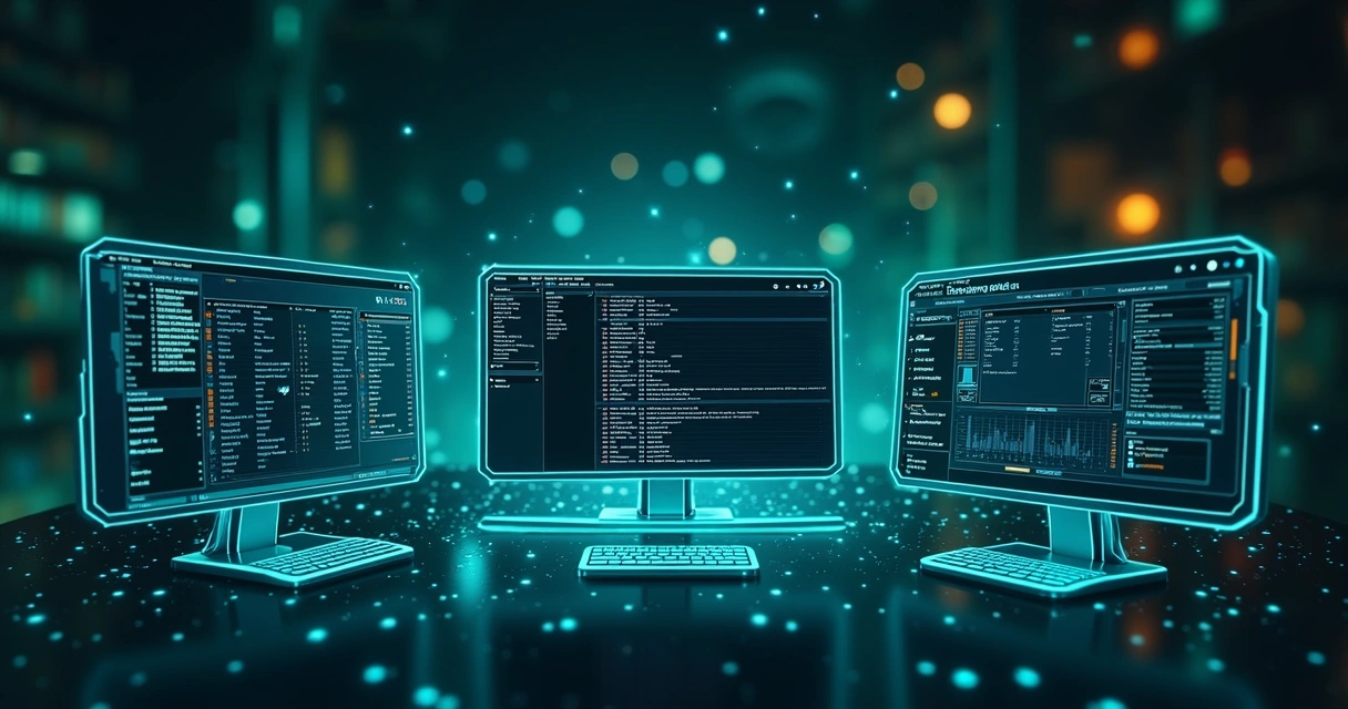 Telas conectadas mostrando integração entre sistemas industriais