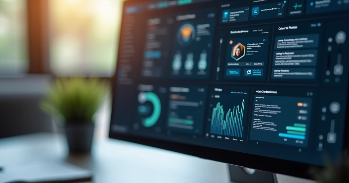 Painel de site conectado a CRM e automações em tela