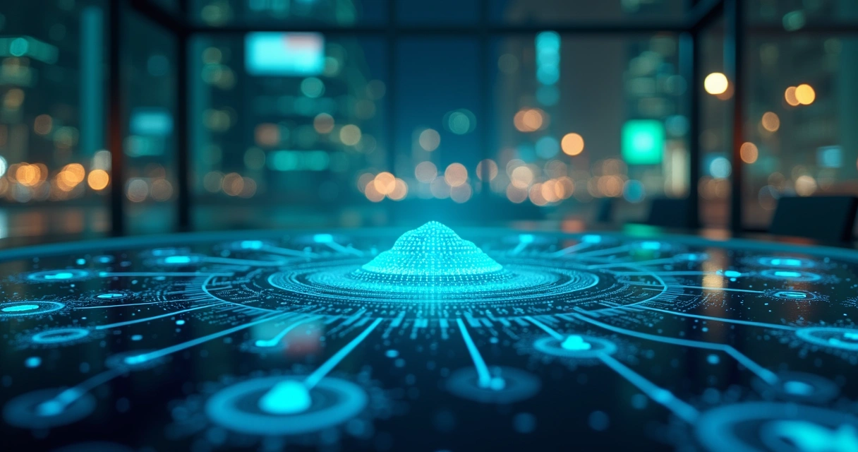 Painel digital mostrando integração entre sistemas empresariais