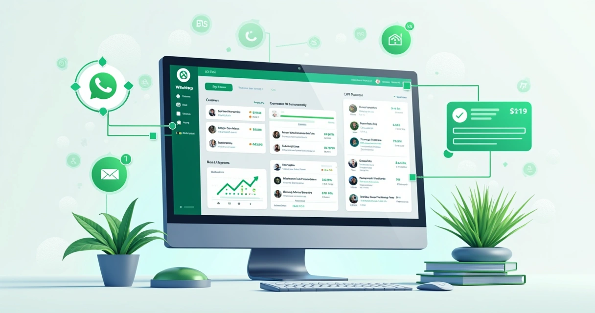Painel integrando WhatsApp com CRM e ERP 