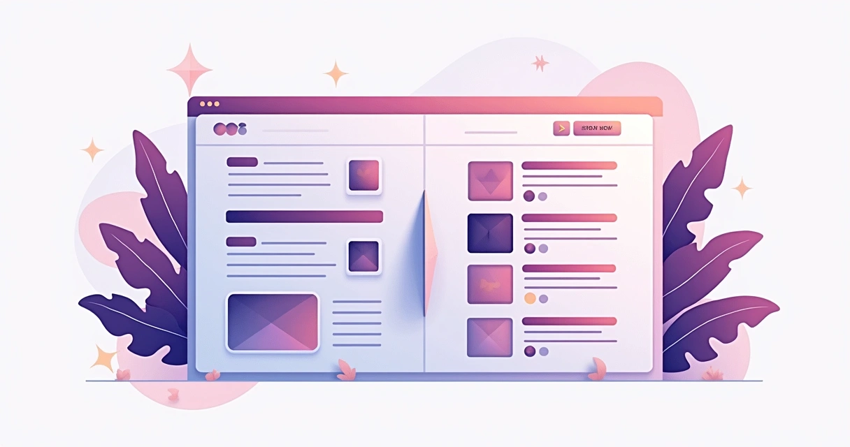 Design de página integrando site institucional e blog 