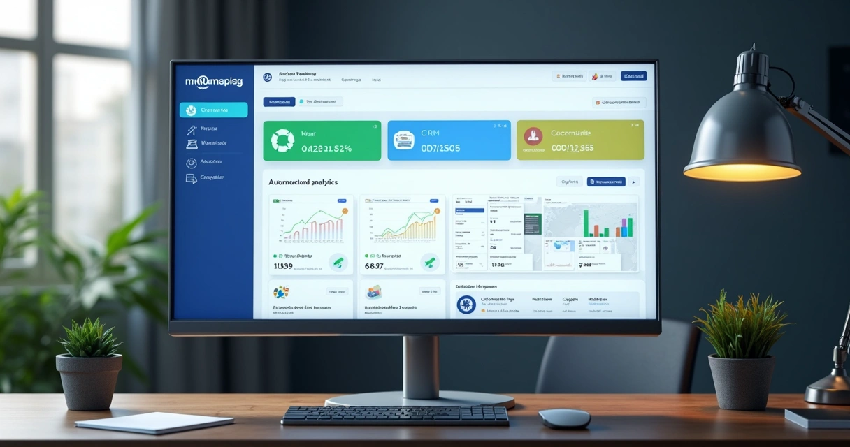 Site e e-mail integrados em painel com automação, CRM e nuvem 