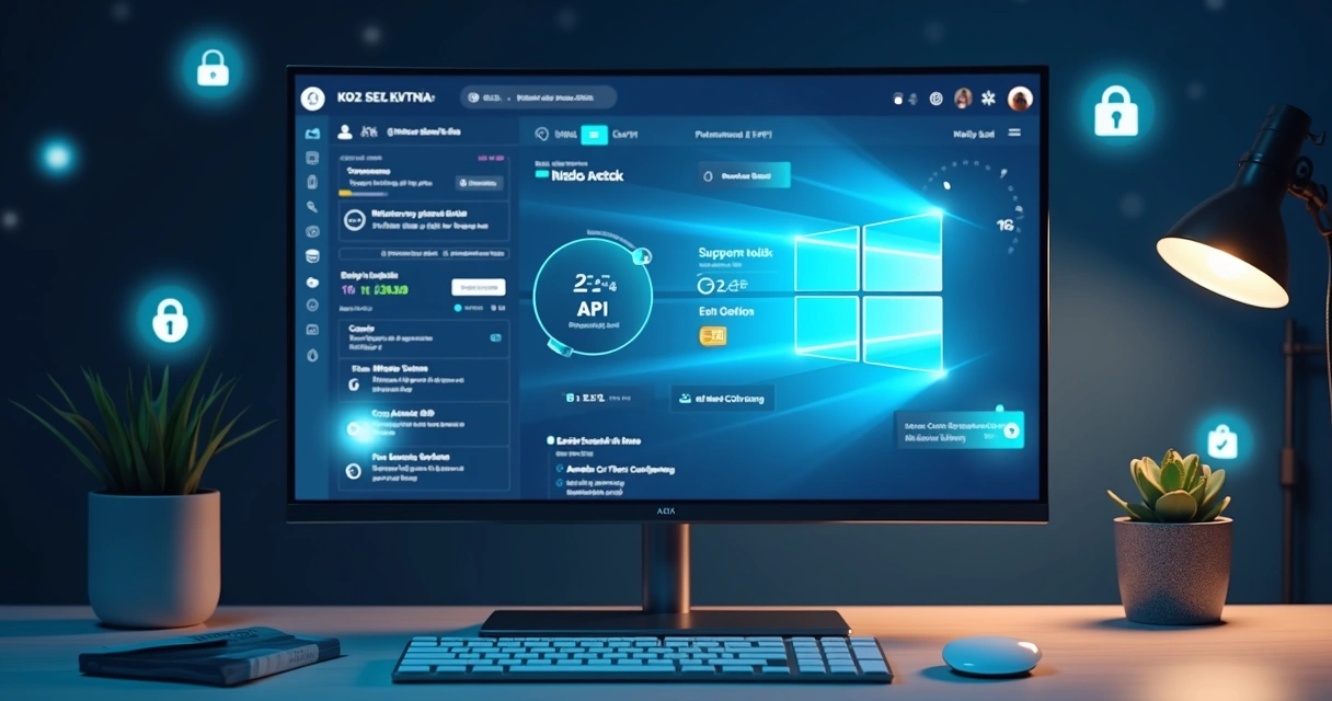 Interface digital mostrando integração entre software e gateway de pagamento com gráficos e ícones de métodos de pagamento eletrônico 