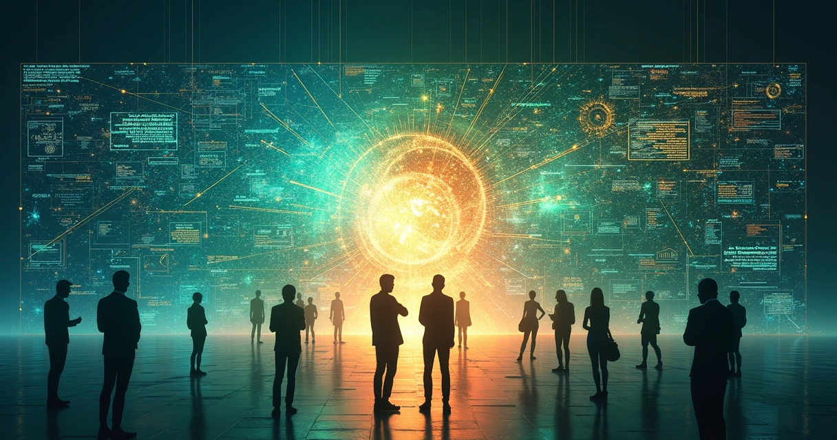 Conexão visual entre sistemas diferentes ilustrando integração de TI 