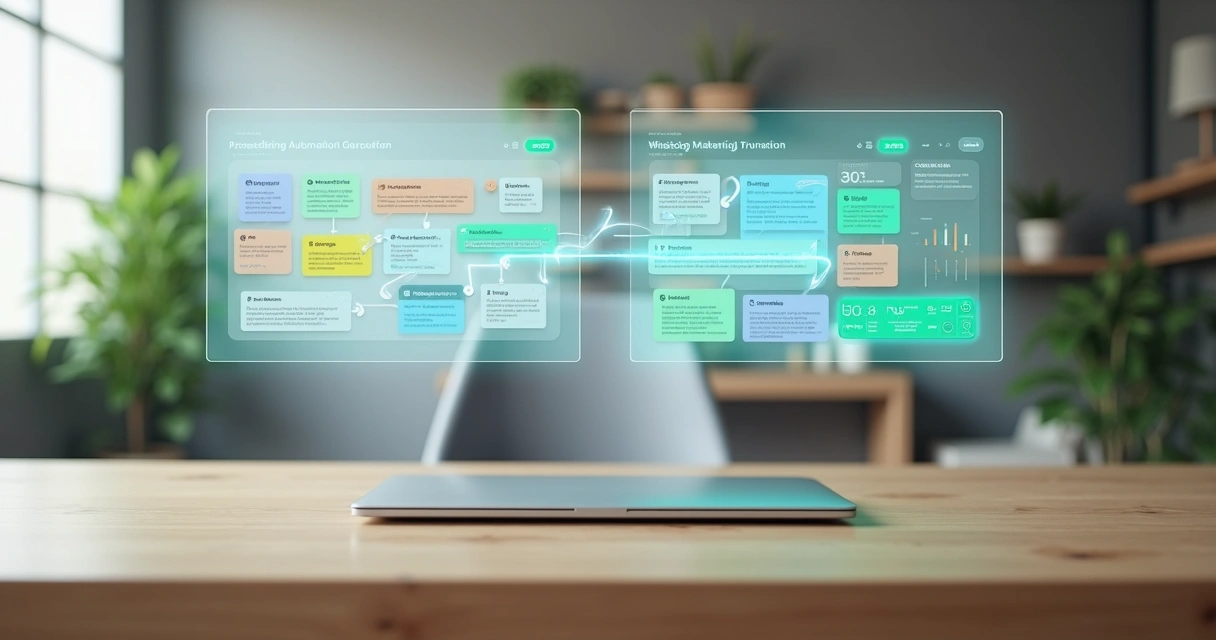 Integração visual entre WhatsApp e Asana com automações conectando tarefas e mensagens 