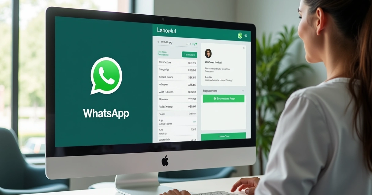 Tela de sistema de agendamento mostrando integração com WhatsApp em clínica 