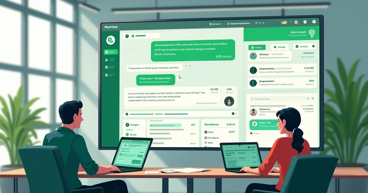 Dashboard mostrando integração entre CRM e WhatsApp