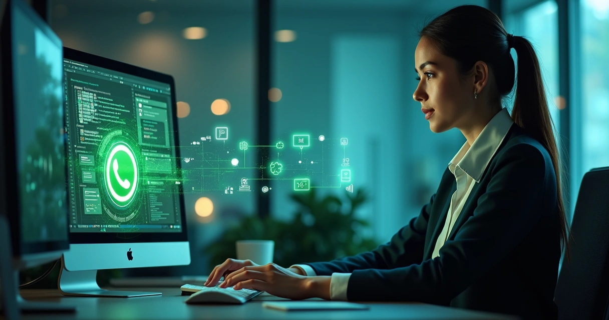 Tela mostrando integração entre WhatsApp e CRM empresarial 