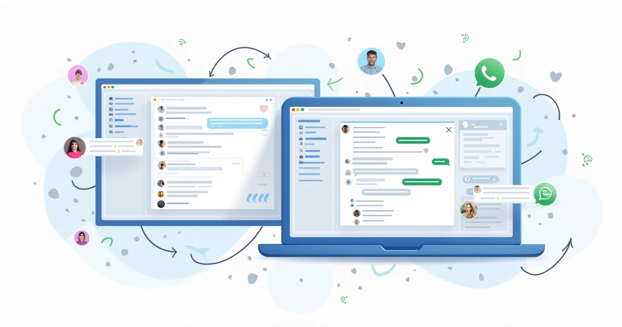 Tela de integração entre WhatsApp e CRM 