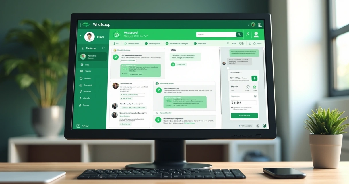 CRM screen integrated with WhatsApp in a corporate environment