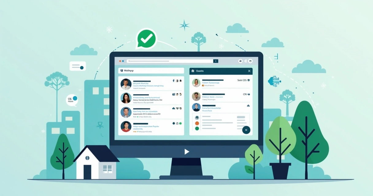 Tela de integração de WhatsApp e CRM com histórico de mensagens 