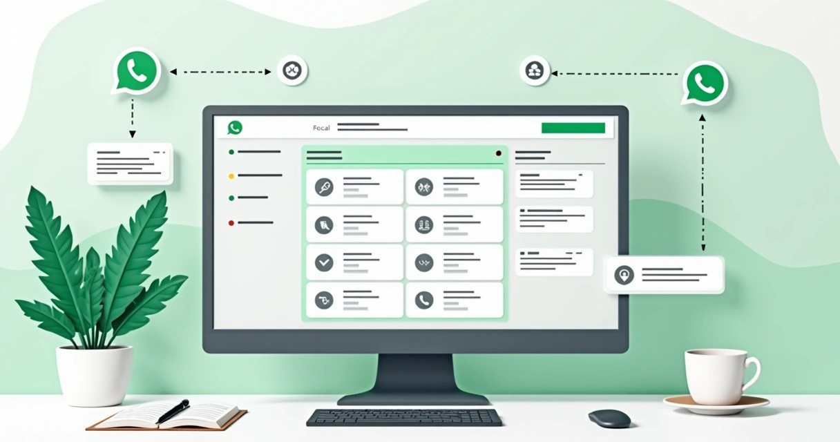 Integração visual entre WhatsApp e quadro kanban 