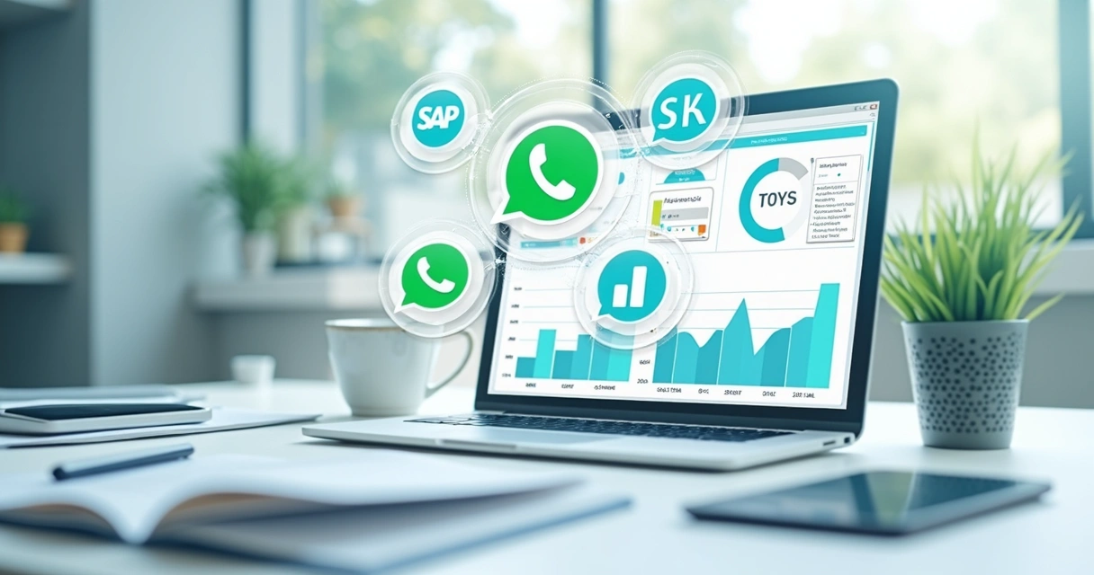 Tela mostrando integração entre WhatsApp e ERP para gestão de cobranças 