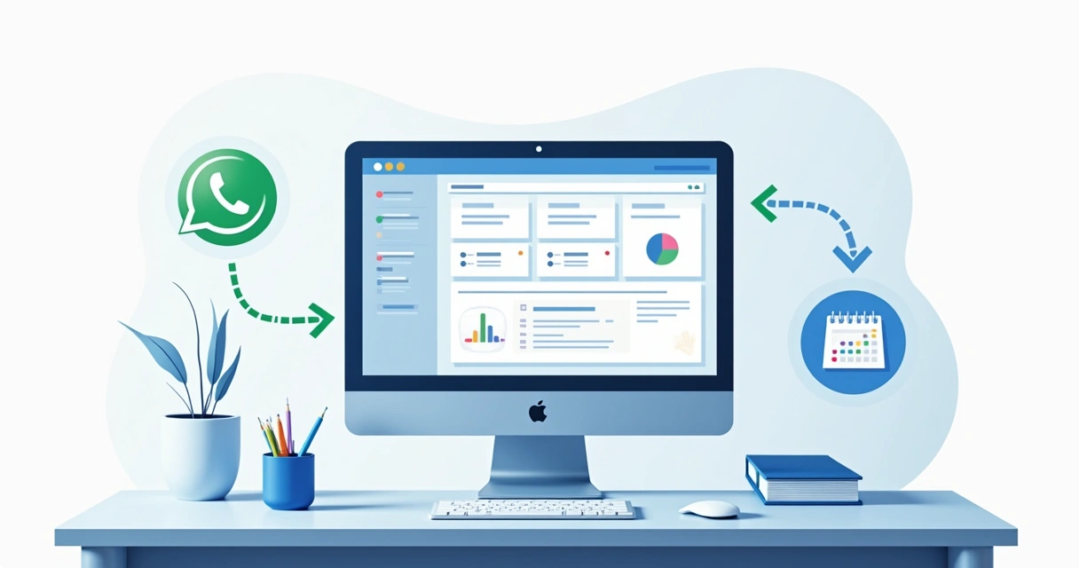 Tela do sistema Cotador Simplificado exibindo integração com WhatsApp e Google Agenda 