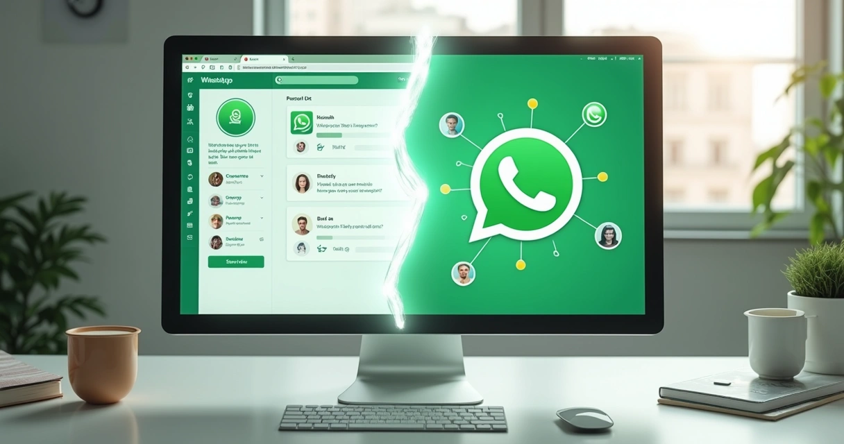 Telas mostrando integração WhatsApp com sistemas internos