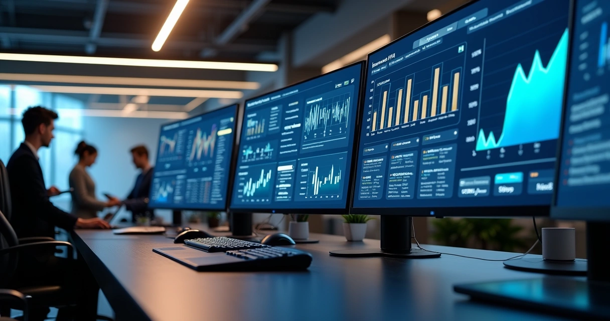 Dashboard moderno integrado de ERP com gráficos financeiros, controle de estoque e vendas 