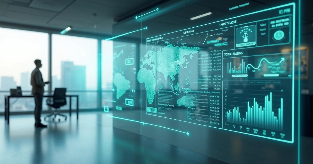 Fluxo automatizado conectando extratos bancários a painel financeiro em tela digital 