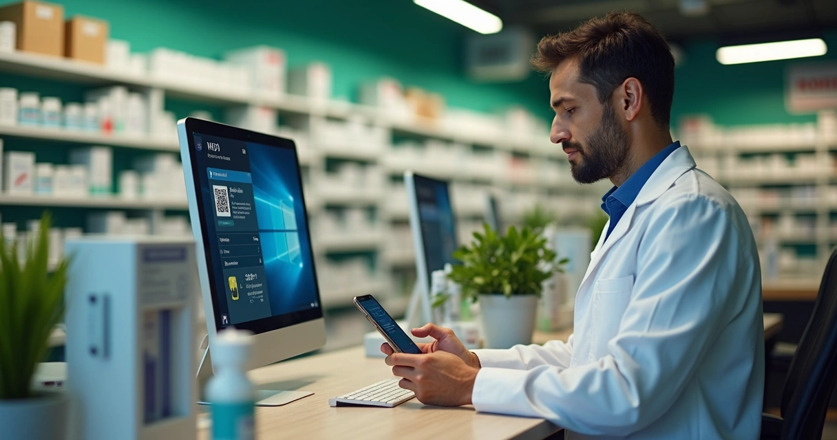 Farmácia com integrações de delivery, Pix e PBM na operação 