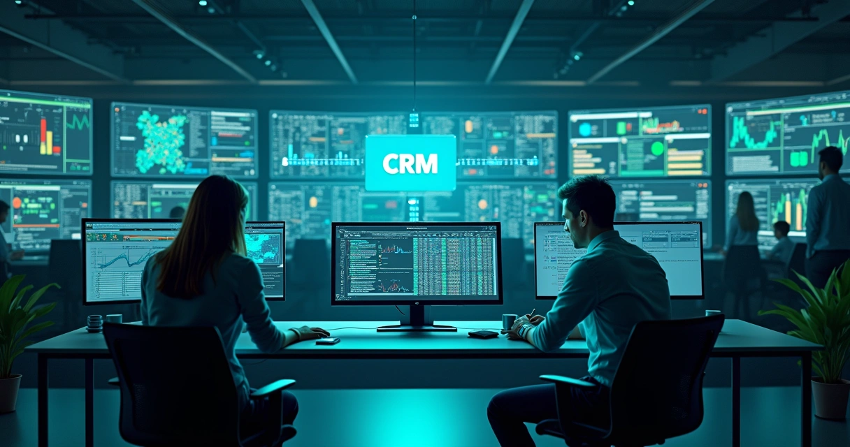 Equipe conectando aplicativos e sistemas ao CRM 