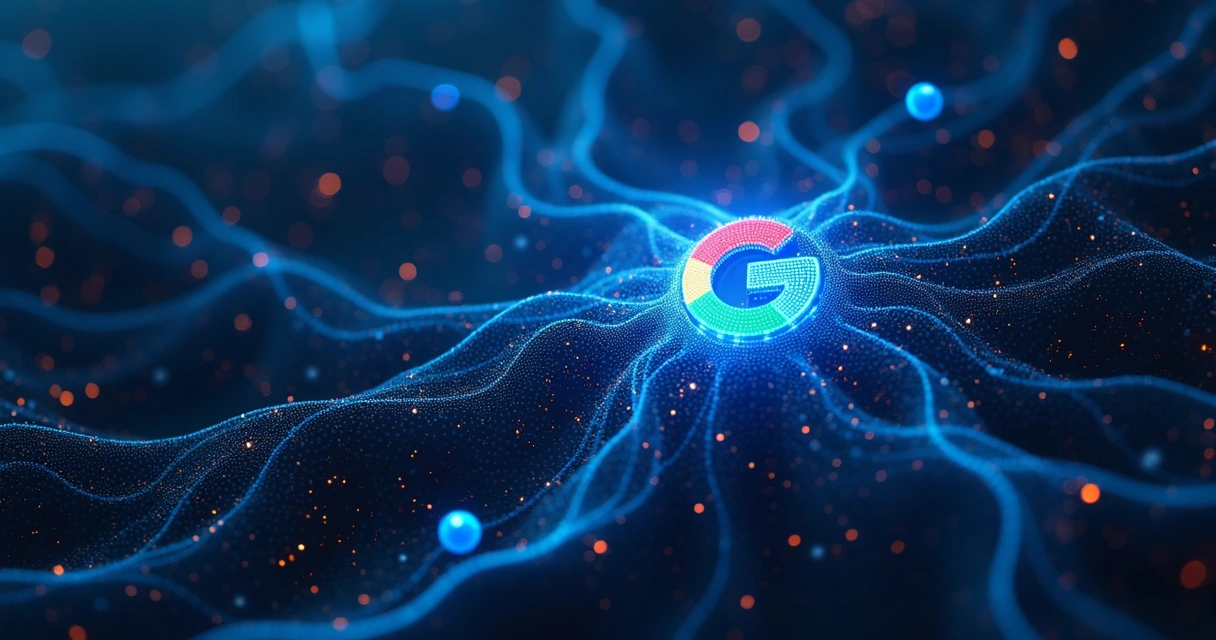 Representação digital do algoritmo do Google usando IA 