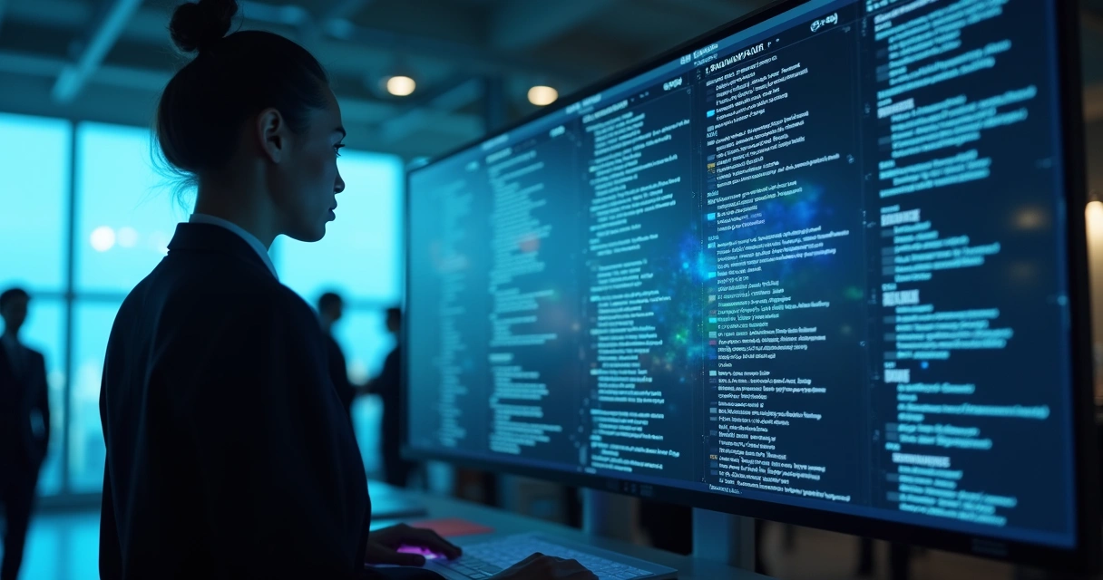 IA analisando currículos em uma tela digital 