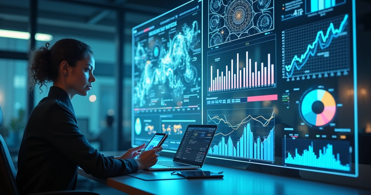 Inteligência artificial analisando dados empresariais 