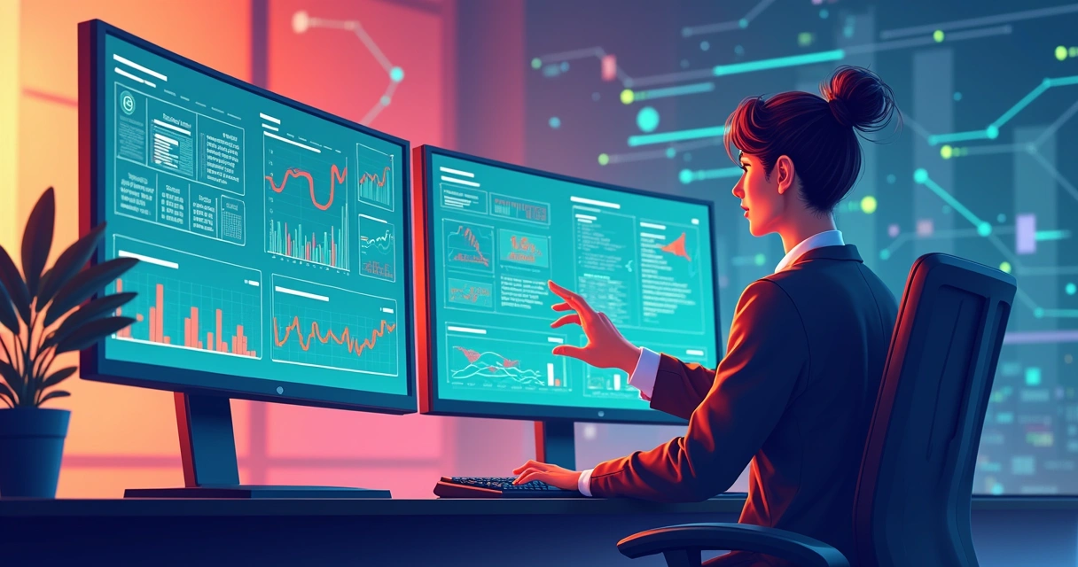 Painel digital mostrando análise de dados de projetos complexos 